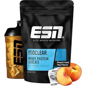 ESN Isoclear Proteine Isolate del Siero di Latte in Polvere, Té Freddo alla Pesca, 1000 g, Proteinlimo con gusto delizioso alla frutta, siero di latte chiaro - made in Germany