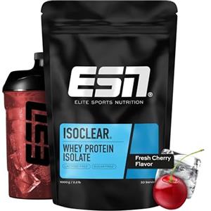 ESN Isoclear Proteine Isolate del Siero di Latte in Polvere, Ciliegia, 1000 g, Proteinlimo con gusto delizioso alla frutta, siero di latte chiaro - made in Germany