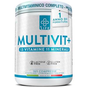 +LIFE Multivitaminico Completo Con Minerali PiùLife 365 Compresse Con 24 Vitamine E Minerali, Integratore Multivitaminico Donna Uomo Bambini, Difese Immunitarie Adulti, Energia Integratori Stanchezza