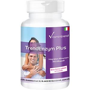 Vitamintrend Enzimi digestivi completi - Trendenzym Plus - 300 capsule - Complesso di Enzimi con Bromelina, Tripsina, Chimotripsina e Rutoside | Vitamintrend®