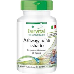 Fairvital | Ashwagandha - 1000mg di Estratto di Ashwagandha 12:1 per dosaggio giornaliero - 90 Capsule - Vegan