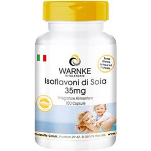 WARNKE VITALSTOFFE Isoflavoni di soia 35mg - Per la menopausa - 100 Capsule - Con vitamina E | Warnke Vitalstoffe - Qualità da farmacia tedesca
