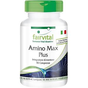Fairvital | Amino Max Plus - 1 mese - vegetariano - 90 compresse - contiene 13 aminoacidi essenziali