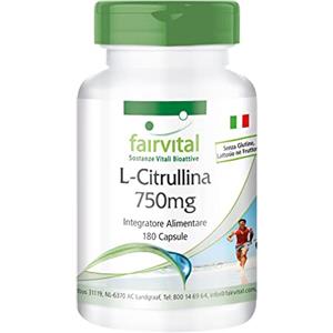 Fairvital | L-citrullina 750mg - 1 mese - VEGAN - alto dosaggio - 180 capsule - aminoacido