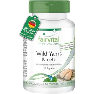 Fairvital | Wild Yams - Complesso per la menopausa - 90 capsule - con vitamina C ed E, beta carotene, zinco, selenio - qualità controllata e dosaggio elevato - 100% vegano - Prodotto in Germania