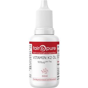 Fair & Pure® - Vitamina K2 in gocce 100µg - Menaquinone MK7 naturale All-trans - Vegan - 50ml