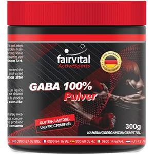 Fairvital | GABA 100% - per 200 giorni - ALTO DOSAGGIO - VEGAN - 300g di polvere - gamma-aminobutirrico