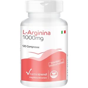 Vitamintrend L-Arginina 1000mg - aminoacido essenziale - 3000mg di L-Arginina per dose giornaliera - 120 compresse - dosaggio elevato - vegano - integratori dalla Germania | Vitamintrend