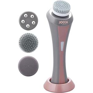 JOCCA - Set di pulizia viso ricaricabile | Spazzola elettrica per tutti i tipi di pelle | 3 teste intercambiabili | 2 velocità | Pulizia profonda | Massaggiatore viso | Rivitalizza la pelle stanca