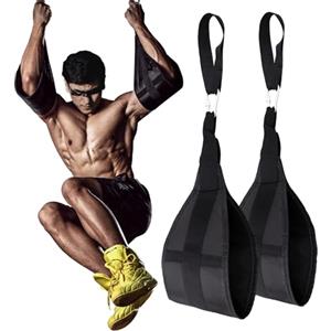 plzzree Cinghie per addominali da appendere per trazioni alla sbarra: cinghie per addominali da palestra, supporto per allenamento per sollevamento ginocchia e gambe (nero)