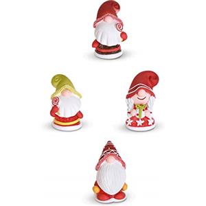 Modecor - Soggetti Natalizi Gnomi in Zucchero e Gelatina per decorare Dolci, Panettoni , Pandori