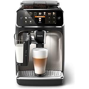 Philips 5400 Series Macchina da Caffè Automatica - Montalatte LatteGo, 12 Bevande, Display Intuitivo, 4 Profili Utente, Cromato (EP5547/90)