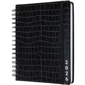 Kokonote Agenda 2026 Settimanale Caiman Black - Agenda 2026 Rivestita in Pelle Sintetica 16,5 x 20 cm: Copertina Rigida, 2 Segnalibri e Stickers | Planner e agende: Universitaria e lavoro (17 mesi)