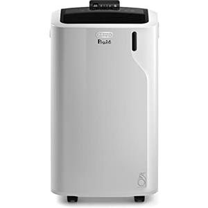 De'Longhi L'Originale Pinguino PAC EM93K.1 SILENT Condizionatore d'Aria Portatile Silenzioso, 10.500 BTU/h, Classe A, Ambiento fino a 90m3, 3 Velocità, Timer 24h, Telecomando, Gas R290, 2.6 kW, Bianco