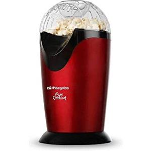 Orbegozo PA 4300 - Macchina per popcorn portatile, senza olio, funzionamento rapido, secchio di misurazione, 1000 W, rosso metallizzato