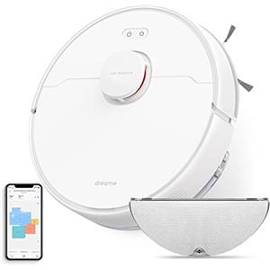 DREAME D9 Max Robot Aspirapolvere Lavapavimenti con Mappatura 4000Pa Navigazione LDS Polvere Fino 570ml Mappatura Multilivello Controllo App&Alexa Aspirazione Tappeti Peli Animali Bianco