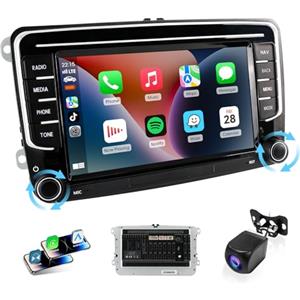 Haudio 7 pollici Autoradio 2 DIN Bluetooth,per auto 2009-2012 VW Golf/Touran/Tiguan/Magotan/Passat/Scirocco|Skoda,con fotocamera di backup 1080P,Mirror Link,Bluetooth 5.0,AUX,FM/AM Radio