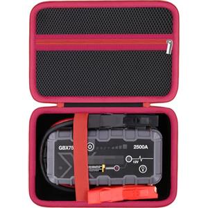 Flaxune Custodia protettiva compatibile con NOCO Boost GB70 / X GBX75 UltraSafe Jump Starter Batteria al litio Booster Pack e accessori (custodia nera + cerniera rossa) - Flaxune