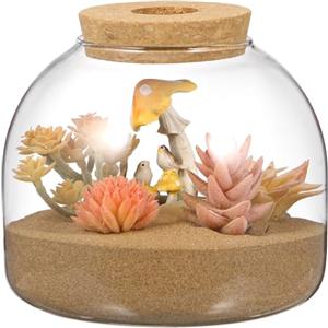 ULTECHNOVO Vaso Per Terrario in Vetro Con Tappo in Sughero Contenitore Per Piante Idroponiche E Micro Paesaggi Bottiglia Decorativa Per Piante Succulente Felci Bromelie Decorazione Casa Ufficio