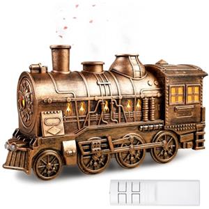 BORDEAG Umidificatore treno 300 ml, umidificatore d'aria, diffusore oli essenziali, umidificatore d'aria camera ad ultrasuoni, per un'efficace umidificazione e distribuzione dei profumi (rame)
