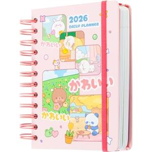 Grupo Erik Agenda 2026 Giornaliera - Agenda 2026 Anelli, Daily Planner : Copertina Rigida │ Include Stickers e Illustrazioni (11,4x16 cm)