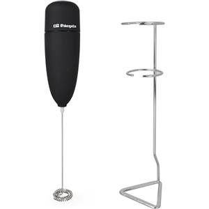 Orbegozo MN 3800, Montalatte, Crea latte schiumoso in pochi secondi, Guscio morbido al tatto, Facile da pulire, Include supporto, Alimentato da 2 batterie AA (non incluse), Nero