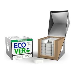 Ecover Power - Pastiglie per lavastoviglie, all-in-one per lavastoviglie, sale e brillantante, fragranza mandarino e citronella, confezione da 1, 45 compresse