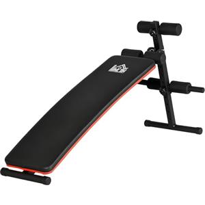 HOMCOM Panca per Addominali Pieghevole e Regolabile, Panca Pesi da Palestra Multifunzione con Schienale Imbottito, 47x139x51-69cm, Nero e Rosso