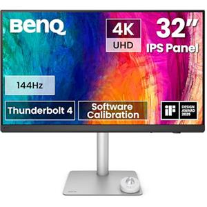 BenQ Monitor PD3226G 32" 4K UHD 144Hz, IPS, P3 al 95%, 100% sRGB, 90W Thunderbolt 4, calibrazione software, KVM, Daisy Chain, pannello opaco con nanotecnologia antiriflesso, regolabile in altezza