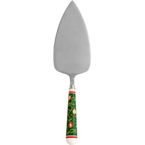 BRANDANI Pala Dolce Tempo di Festa 26 cm in Acciaio Inox e Porcellana con Design Natalizio