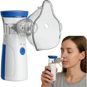 Horktrust Aerosol Portatile Silenzioso, USB-C Ricaricabile Ultrasuoni, Ricaricabile Macchina Aerosol per Adulti e Bambini, Alleviare le Difficoltà Respiratorie(Blu)