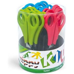 Lebez Forbici Snippy Centimetrate 13,5 cm - Lama in Acciaio Inox, Punta Arrotondata, Impugnatura Plastica - Conf. 24 Pezzi