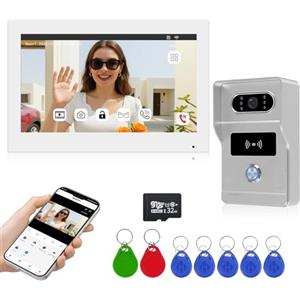 OBO HANDS Kit Videocitofono 2 fili Monofamiliare Citofoni, Visione Notturna 1080p,Audio Bidirezionale,Citofono con Tuya Sblocco Remoto,Facile Installazione