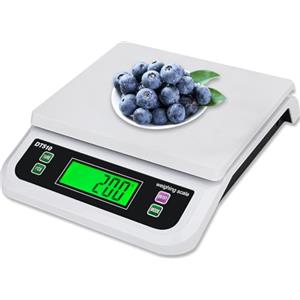 LICHUXIN Bilancia da Cucina 30kg/66lb con Funzione PCS e Tare Bilancia Cucina Digitale per Panifici e Mense Pasticceria Bilancia Professionale per Alimenti con Grandi Display LCD E 6 unità Bianco