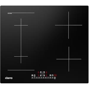 CIARRA CBBIH4BF Piano cottura a induzione 4 zone Fuochi 7200W funzione Booster 1 Zona flessibile Controllo tattile timer Vetroceramico 9 livelli Blocco bambini Nero