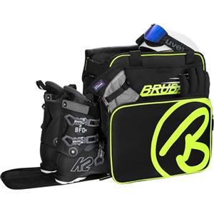 Brubaker Super Champion borsa porta scarponi da sci borsa da casco con portascarpe - nero/giallo neon
