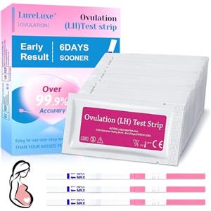 Peutpy 50 pezzi Test di Ovulazione, Test Fertilità Donna, Test di Fertilità per l'Ovulazione, Risultati chiari per identificare i giorni fertili e pianificare con sicurezza, Utilizzo semplice