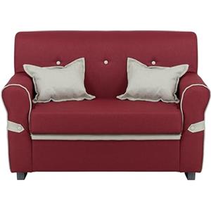 Totò Piccinni Divano 2 Posti in tessuto con Cuscini Imbottito, con Braccioli (Bordeaux)