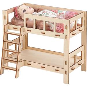 BENECREAT Letto per Modello in Miniatura, Adatto A Letti A Castello In Legno Fino A 155mm per Accessori per Mobili per Case Delle Miniatura, 170x90x140mm