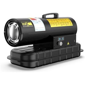 DAHTEC Riscaldatore Diesel 20 kW - Termoventilatore Industriale - Portata 550 m³/h - Termostato Regolabile & Indicatore Livello Gasolio - Per Officine, Cantieri, Uso Agricolo