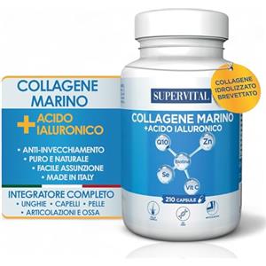 Generico COLLAGENE MARINO CON ACIDO IALURONICO (+ DIETA BELLEZZA) 210 COMPRESSE - Collagene Marino Idrolizzato | Integratore Unghie, Pelle e Articolazioni + BIOTINA, Q10, ZINCO, VIT C | Brevettato