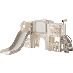 Magic ZC Scivolo e per bambini Toddler Climber Scivolo autoportante Centro attività parco giochi neonati Playground Play Set Scivolo lungo Attrezzature gioco (XST Aisle Grey White)