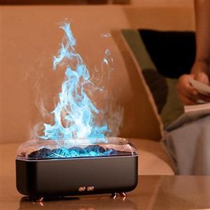 Generic Diffusore di oli essenziali, diffusore per aromaterapia a fiamma di vulcano, con luce LED a 6 colori, timer e spegnimento automatico, umidificatore a nebbia fredda a ultrasuoni per casa, ufficio