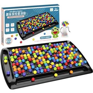 Dreuhuing Scacchiera Intellettuale Doppio Duello, Scacchiera Intellettuale Da 240 Pezzi, Gioco Da Tavolo Per Scacchi Con Eliminazione di Palline Arcobaleno, Gioco Educativo di Abbinamento di Perline