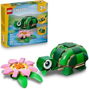 LEGO Creator 3in1 Tartaruga con Fiore di Ninfea Giocattolo - Animale Trasformabile in Camaleonte o Rana - Decorazione da Camera da Letto Fai Da Te - Regalo per Bambine e Bambini da 7 Anni - 31377