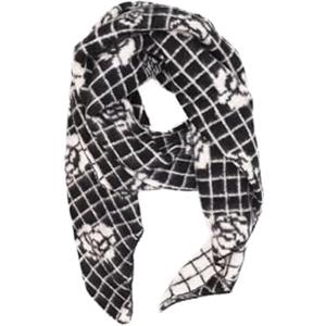 QUEEN HELENA Sciarpa Calda Invernale Morbida a Quadri Donna SC208 (Taglia Unica, Nero)