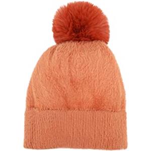 QUEEN HELENA Cappello PON PON Invernale Caldo Cappellino Morbido Zuccotto Semplice Berretto Donna P04 (IT, Testo, Taglia Unica, Arancio)