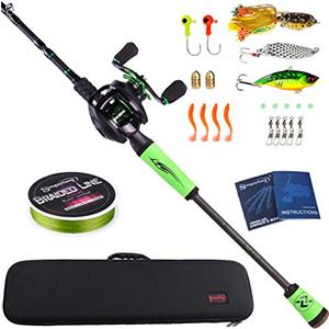 Sougayilang, canne da pesca per spigola, portatili e leggere, ad alto tenore di carbonio, 4 pezzi vuote per viaggi