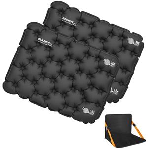 EULANT Sedia da pavimento con schienale e 2 cuscini gonfiabili, stadio 3 in 1, con schienale, per campeggio, spiaggia, kayak, escursioni, stadio, eventi sportivi e concerti