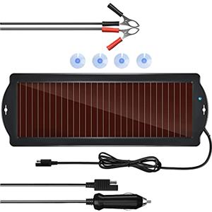 OBLLAR Solar Battery Charger 12V Solar Powered Battery Maintainer & Charger, 2.5W Kit di Ricarica Trickle Pannello Solare Portatile per Automotive,Moto, Barca,RV,Trailer, Powersports,Motoslitta,ecc.